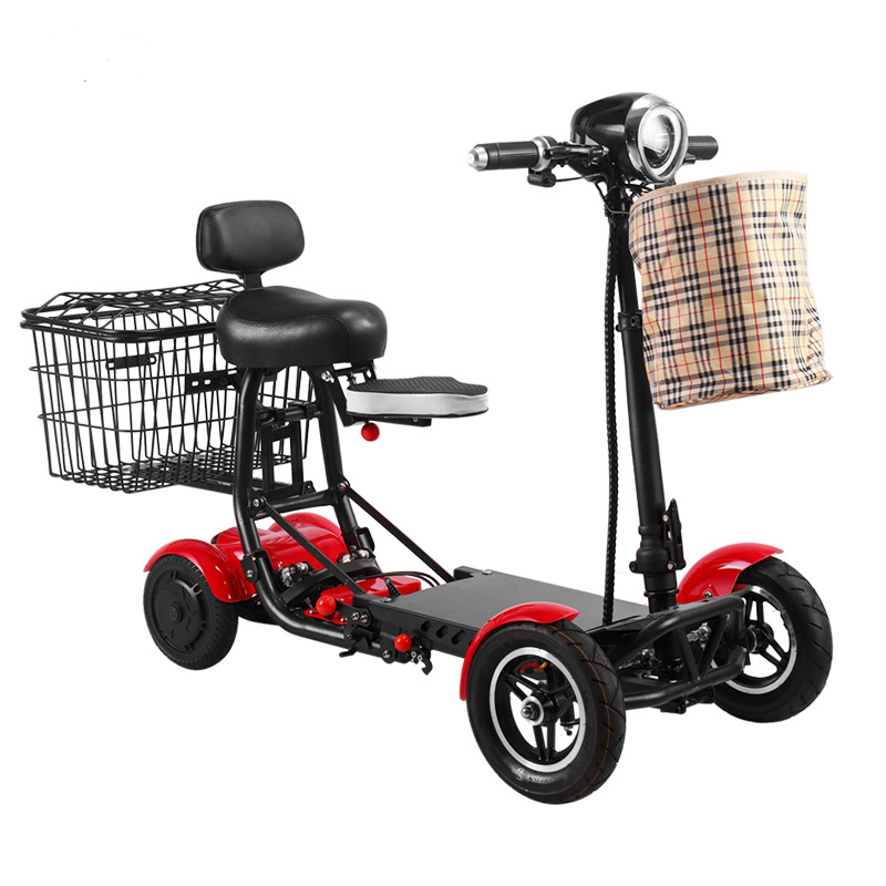 DH0305 CE-geprüfter All-Terrain-Klapp-Elektro-Reiseroller mit Kindersitz, 4-Rad-Mobilitätsroller